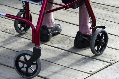 Lady in a wheelchair.