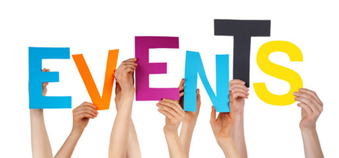 hands holding up letters spelling 'events'