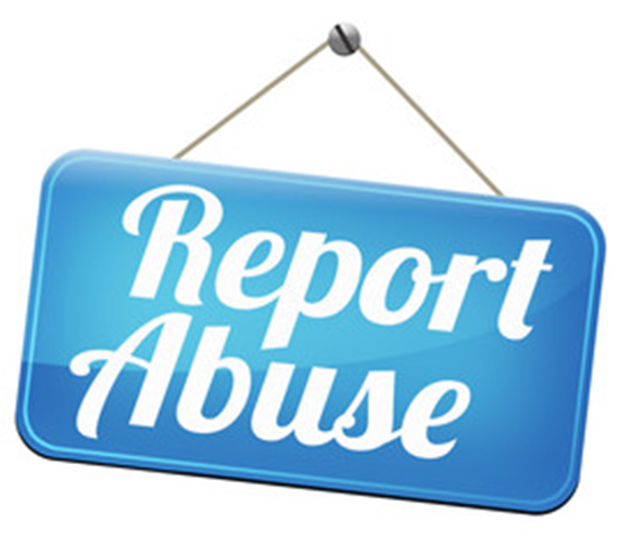 sign saying report abuse